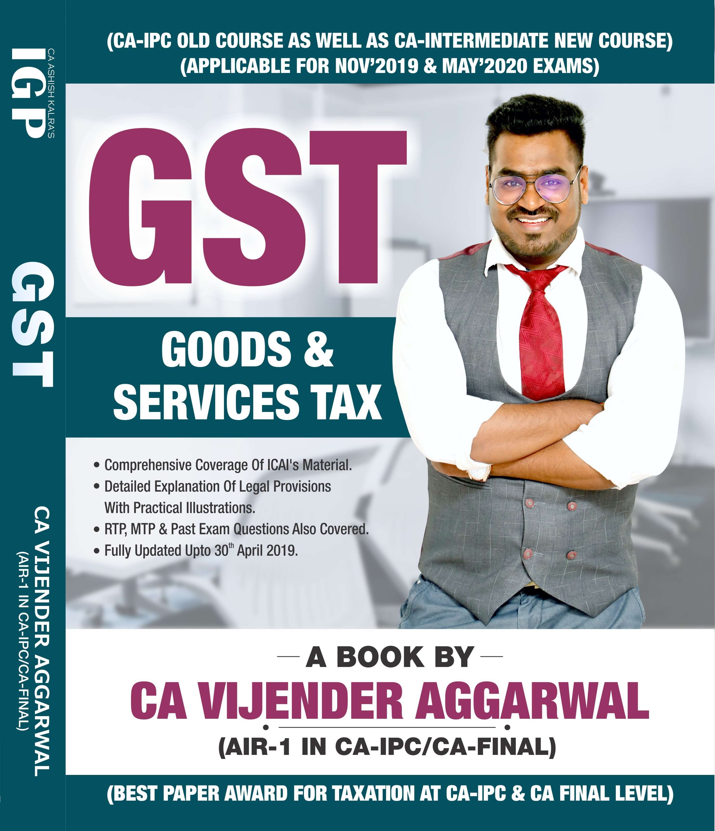 Ca vijender aggarwal taxation for May 2020 & Nov. 2020(income tax and GST ) set of 3 Book for ca inter
