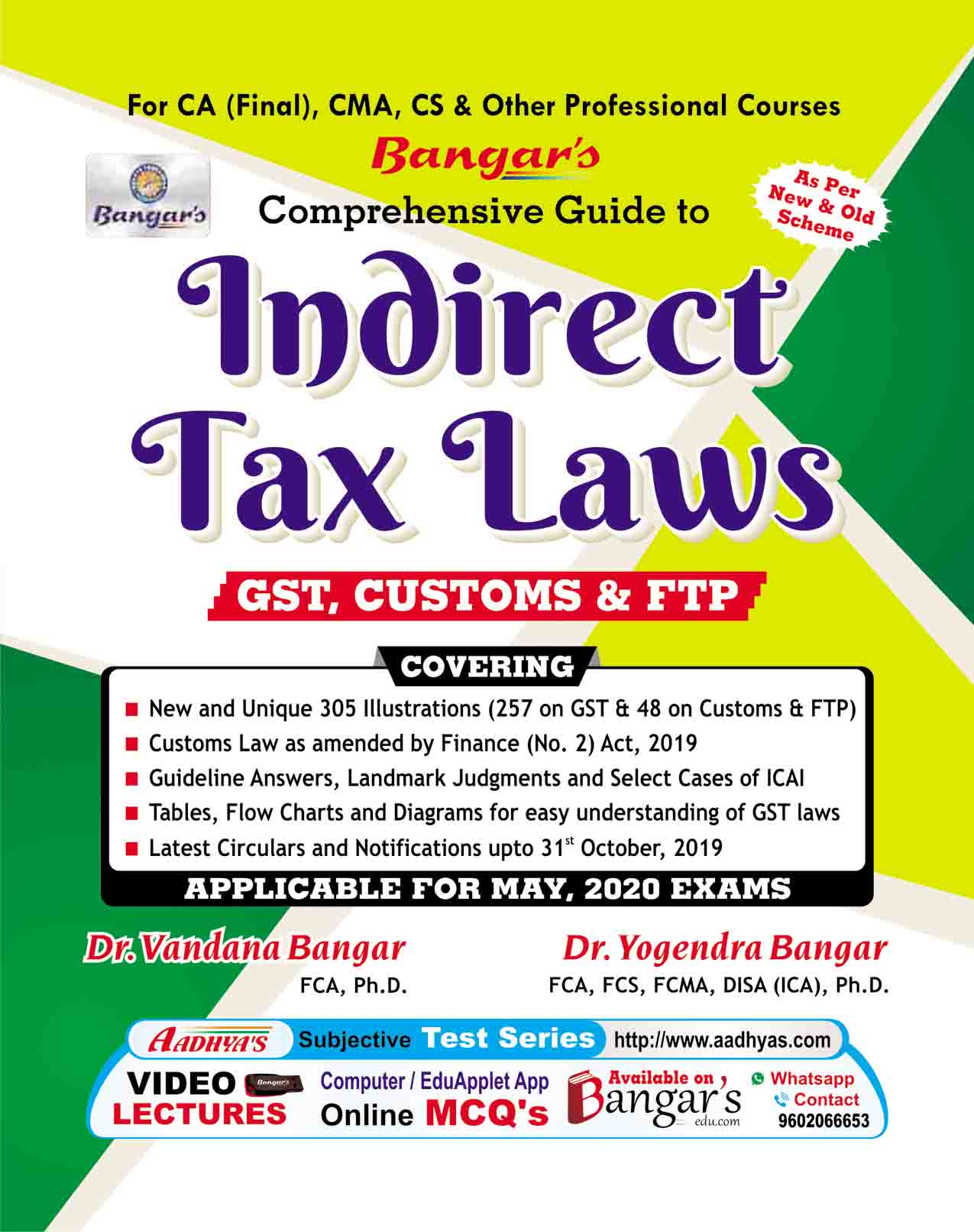 Bangar Combo Comprehensive Guide to DT and IDT (GST + Custom ) for May 2020  CA Final