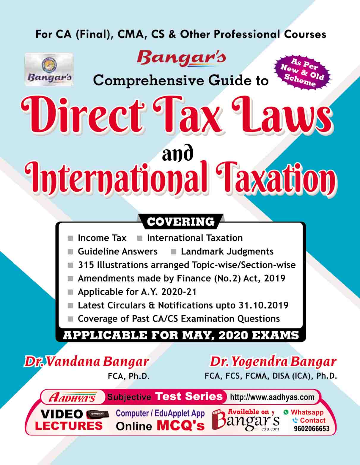 Bangar Combo Comprehensive Guide to DT and IDT (GST + Custom ) for May 2020  CA Final